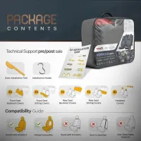 Καλύμματα Αυτοκινήτου Otom Voyager Universal Λινό Ύφασμα / Rachel / Δερματίνη Σετ Εμπρός / Πίσω 13 Τεμαχίων Μαύρο Με Κόκκινο VYG-104