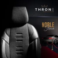 Καλύμματα Αυτοκινήτου Otom "Throne" Universal Λινό Ύφασμα / Rachel / Δερματίνη Σετ Εμπρός / Πίσω 11 Τεμαχίων Γκρι / Μαύρο THR-102