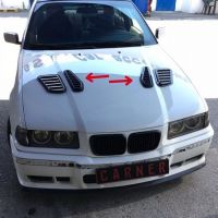Αεραγωγοί Καπό Αυτοκόλλητοι Universal Τύπου Bmw GTR Μαύροι 33 x 11 x 1.5cm 2 Τεμάχια