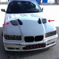 Αεραγωγοί Καπό Αυτοκόλλητοι Universal Τύπου Bmw GTR Μεγάλοι 18 x 15 x 33 x 1.5cm Μαύροι 2 Τεμάχια