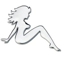 Αυτοκόλλητo 3D "Naked Girl" Χρώμιο 6cm x 8.5cm 1 Τεμάχιο