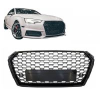 Μάσκα Για Audi A4 B9 16-19 RS4 Look Κυψελωτή Γυαλιστερό Μαύρο 1 Τεμάχιο
