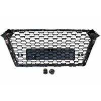 Μάσκα Για Audi A4 B9 16-19 RS4 Look Κυψελωτή Γυαλιστερό Μαύρο 1 Τεμάχιο