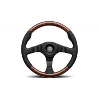 Τιμόνι Dark Fighter ξύλο μαύρο δέρμα 35cm 1τμχ Momo