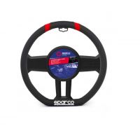 Κάλυμμα Τιμονιού Δερματίνη Medium μαύρο- κόκκινο 1τμχ Sparco