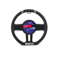 Κάλυμμα Τιμονιού Δερματίνη Medium μαύρο-γκρι 1τμχ Sparco