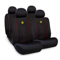 Κάλυμμα Καθισμάτων Πολυεστερικό Μαύρο-Κόκκινο 4τμχ Momo