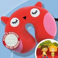 Παιδικό Μαξιλαράκι Αυχένα Ταξιδιού Happy Confort Κουκουβάγια 27cm x 23cm Κόκκινο 1 Τεμάχιο