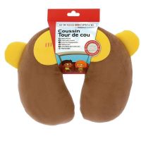 Παιδικό Μαξιλαράκι Αυχένα Ταξιδιού Happy Confort Μαϊμουδάκι 27cm x 23cm Καφέ-Κίτρινο 1 Τεμάχιο