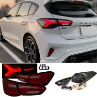 Πισινά Φανάρια Set Για Ford Focus 18-21 Hatchback 3D/5D Led  Κόκκινο/Smoke