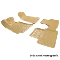 Πατάκια Σκαφάκια 3D Από Λάστιχο TPE Για Mercedes C-Class W205 2014+ RL117140 Rizline 4 Τεμάχια Μπεζ