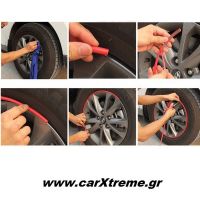 Διακοσμητική 3D Αυτοκόλλητη Ταινία για τις Ζάντες 4m Κόκκινο 52250