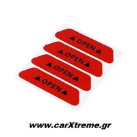 Αυτοκόλλητος Ανακλαστήρας για τις Πόρτες του Αυτοκινήτου SY-FGT0142R Κόκκινο 4 τμχ 54606