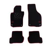 Πατάκια Αυτοκινήτου Μοκέτα Για Vw Gοlf 5 & 6 Με Διπλό Κέντημα Gti Black 4 Τεμάχια