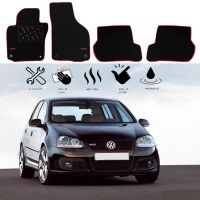 Πατάκια Αυτοκινήτου Μοκέτα Για Vw Gοlf 5 & 6 Με Διπλό Κέντημα Gti Black 4 Τεμάχια