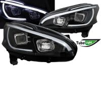Μπροστινά Φανάρια Set Για Peugeot 208 12-15 DRL Led Tube Μαύρα H11/H1 JunYan
