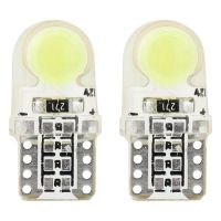 T10 W5W 12V W2,1x9,5d ΛΕΥΚΟ 5.600K 1xCOB LED ΣΙΛΙΚΟΝΗΣ(ΚΑΡΦΩΤΟ) 2ΤΕΜ.