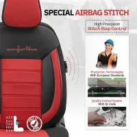 Καλύμματα Αυτοκινήτου Otom Comfortline Design Universal Sued / Rachel / Δερματίνη Σετ Εμπρός / Πίσω 11 Τεμαχίων Μαύρο - Κόκκινο CMF-207