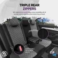 Καλύμματα Αυτοκινήτου Otom Comfortline VIP Design Universal Sued / Rachel / Δερματίνη Καπιτονέ Σετ Εμπρός / Πίσω 11 Τεμαχίων Μαύρο - Γκρι CMV-233