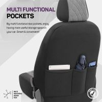 Καλύμματα Αυτοκινήτου Otom Comfortline VIP Design Universal Sued / Rachel / Δερματίνη Καπιτονέ Σετ Εμπρός / Πίσω 11 Τεμαχίων Μαύρο - Γκρι CMV-233