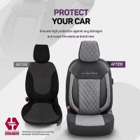 Καλύμματα Αυτοκινήτου Otom Comfortline VIP Design Universal Sued / Rachel / Δερματίνη Καπιτονέ Σετ Εμπρός / Πίσω 11 Τεμαχίων Μαύρο - Γκρι CMV-233
