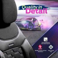 Καλύμματα Αυτοκινήτου Carbon Design Universal Jacquard / Rachel / Δερματίνη Σετ Εμπρός / Πίσω 11 Τεμαχίων Μαύρο - Γκρι CRB-3401