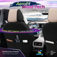 Καλύμματα Αυτοκινήτου Carbon Design Universal Jacquard / Rachel / Δερματίνη Σετ Εμπρός / Πίσω 11 Τεμαχίων Μπεζ CRB-3403