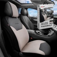 Ημικάλυμμα Αυτοκινήτου Otom "Exclusive" Από Λινό Ύφασμα Με Δερματίνη Μπεζ / Μαύρο EXLN-103 1 Τεμάχιο