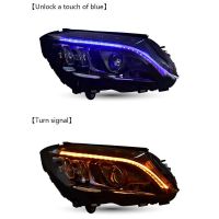 Μπροστινά Φανάρια Set Για Mercedes-Benz C-Class W205 14-18 Halogen Upgrade Σε Full Led DRL Μαύρα Με Μοτέρ Carner
