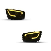 Μπροστινά Φανάρια Set Για Mercedes-Benz GLC C253/X253 Upgrade Σε Facelift Look 20210-2021 Μαύρα Full Led DRL Με Μοτέρ Carner