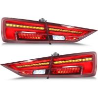 Πισινά Φανάρια Set Για Audi A3 8V 2013-2019 Sedan Led Bar Κόκκινο/Φιμέ