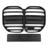Καρδιές Μάσκας Για Bmw 4 G22 / G23 2020+ M4 Look Με Διπλή Γρίλια Μαύρο Γυαλιστερό 2 Τεμάχια