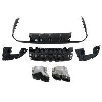 Diffuser Πίσω Προφυλακτήρα Για Mercedes-Benz E-Class C238 Coupe / A238 Cabrio 16-19 Amg 63 Look Με Μαύρες Μπούκες