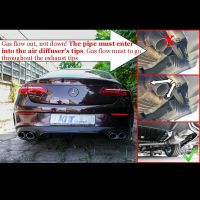 Diffuser Πίσω Προφυλακτήρα Για Mercedes-Benz E-Class C238 Coupe / A238 Cabrio 16-19 Amg 63 Look Με Μαύρες Μπούκες