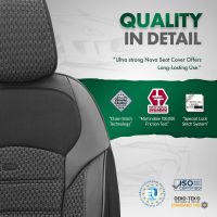 Καλύμματα Αυτοκινήτου Otom "Nova" Universal Ύφασμα Jacquard / Δερματίνη Σετ Εμπρός / Πίσω 11 Τεμαχίων Μαύρο NOV-3301