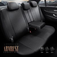 Καλύμματα Αυτοκινήτου Otom "Advanced Leather" Universal Δερματίνη / Λινό Ύφασμα Σετ Εμπρός / Πίσω 11 Τεμαχίων Μαύρο ΑDV-104
