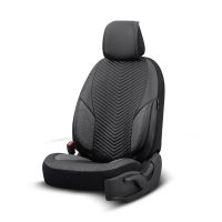 Καλύμματα Αυτοκινήτου Otom "Advanced Leather" Universal Δερματίνη / Λινό Ύφασμα Σετ Εμπρός / Πίσω 11 Τεμαχίων Μαύρο ΑDV-104