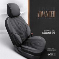 Καλύμματα Αυτοκινήτου Otom "Advanced Leather" Universal Δερματίνη / Λινό Ύφασμα Σετ Εμπρός / Πίσω 11 Τεμαχίων Μαύρο ΑDV-104