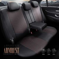 Καλύμματα Αυτοκινήτου Otom "Advanced Leather" Universal Δερματίνη / Λινό Ύφασμα Σετ Εμπρός / Πίσω 11 Τεμαχίων Μαύρο / Κόκκινο ΑDV-101