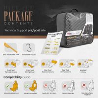 Καλύμματα Αυτοκινήτου Otom "Advanced Leather" Universal Δερματίνη / Λινό Ύφασμα Σετ Εμπρός / Πίσω 11 Τεμαχίων Μαύρο / Smoke ΑDV-103