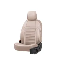 Καλύμματα Αυτοκινήτου Otom Coral Design Universal Full Δερματίνη Σετ Εμπρός / Πίσω 11 Τεμαχίων Μπεζ CRAL-102