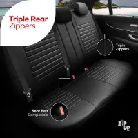 Καλύμματα Αυτοκινήτου Otom Coral Design Universal Full Δερματίνη Σετ Εμπρός / Πίσω 11 Τεμαχίων Μαύρο / Γκρι CRAL-106