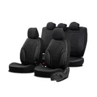 Καλύμματα Αυτοκινήτου Otom Progressive Design Universal Full Δερματίνη Σετ Εμπρός / Πίσω 11 Τεμαχίων Μαύρο PRG-101