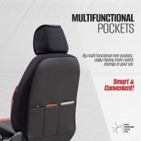 Καλύμματα Αυτοκινήτου Otom Progressive Design Universal Full Δερματίνη Σετ Εμπρός / Πίσω 11 Τεμαχίων Μαύρο / Κόκκινο ΡRG-104