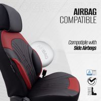 Καλύμματα Αυτοκινήτου Otom Progressive Design Universal Full Δερματίνη Σετ Εμπρός / Πίσω 11 Τεμαχίων Μαύρο / Κόκκινο ΡRG-104