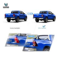 Πισινά Φανάρια Set Για Toyota Hilux Revo 2015-2020 Led Bar Animation Κόκκινο/Clystal VLAND