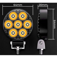 Προβολέας Εργασίας Στρόγγυλος Mini 7-Y LED 9-30 Volt 30W 2500lm 6000K LEDBAR-002 1 Τεμάχιο