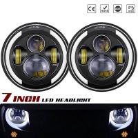 Μπροστινά Φανάρια Set Για Jeep Wrangler 96+ / Mercedes-Benz G-Class W463 / Hummer H1/H2 / Harley-Davidson Led Angel Eyes / DRL Projectors Μαύρα 6 led 2 Τεμάχια