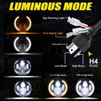 Μπροστινά Φανάρια Set Για Jeep Wrangler 96+ / Mercedes-Benz G-Class W463 / Hummer H1/H2 / Harley-Davidson Led Angel Eyes / DRL Projectors Μαύρα 6 led 2 Τεμάχια