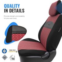 Καλύμματα Αυτοκινήτου Otom Smart Design Universal Ύφασμα / Δερματίνη Σετ Εμπρός / Πίσω 11 Τεμαχίων Μαύρο / Κόκκινο SLTSMT103-NZ